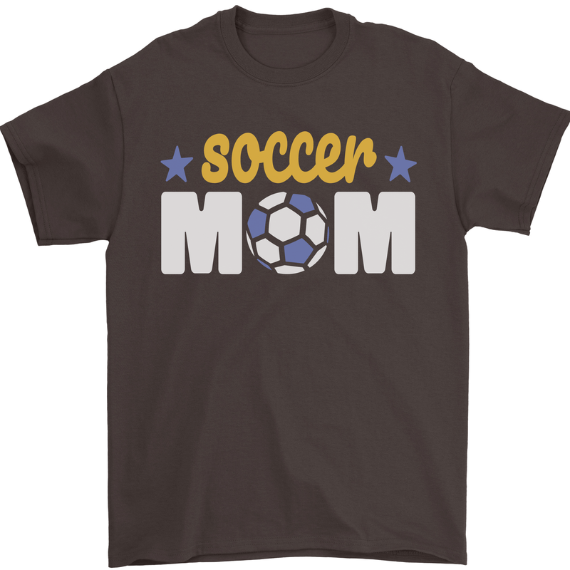 Soccer Mum Mom Mens T-Shirt 100% Cotton Dark Chocolate