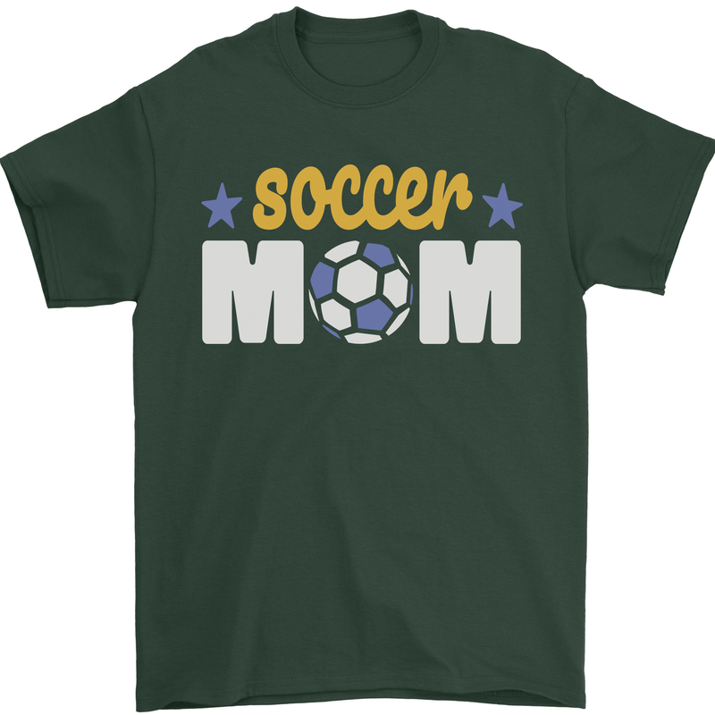 Soccer Mum Mom Mens T-Shirt 100% Cotton Forest Green