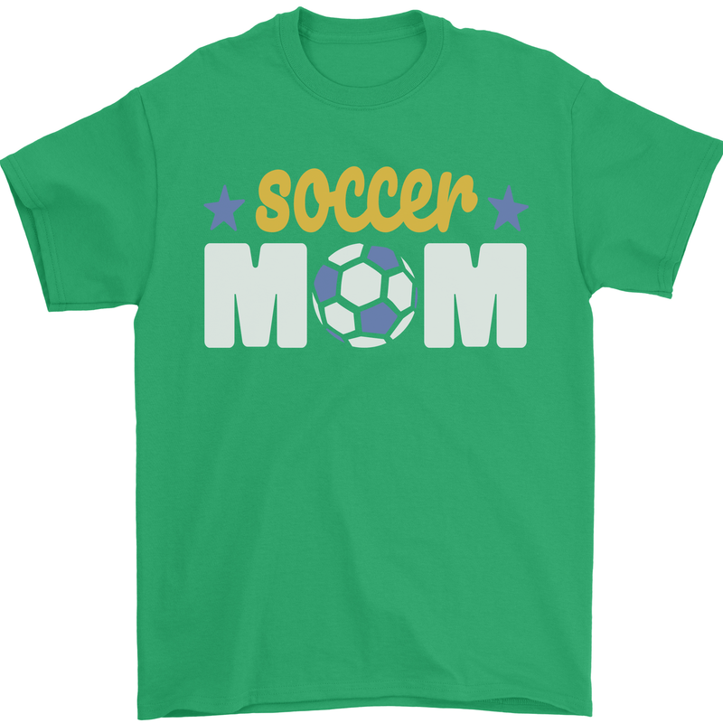 Soccer Mum Mom Mens T-Shirt 100% Cotton Irish Green