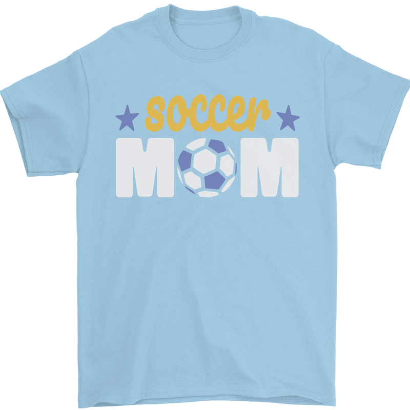 Soccer Mum Mom Mens T-Shirt 100% Cotton Light Blue