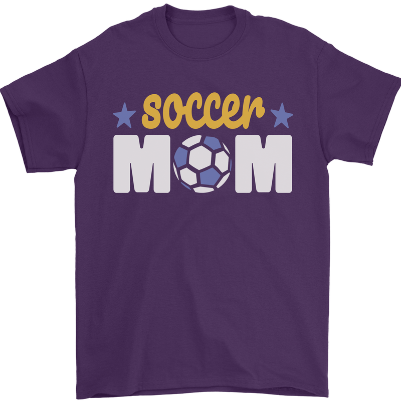 Soccer Mum Mom Mens T-Shirt 100% Cotton Purple