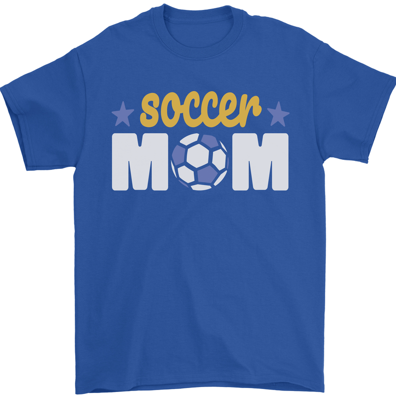 Soccer Mum Mom Mens T-Shirt 100% Cotton Royal Blue