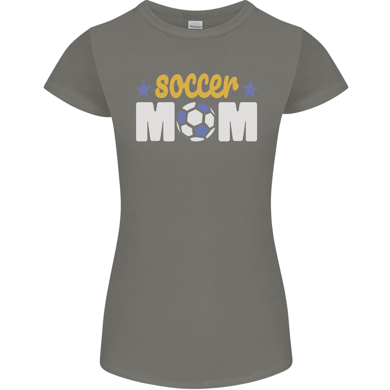 Soccer Mum Mom Womens Petite Cut T-Shirt Charcoal