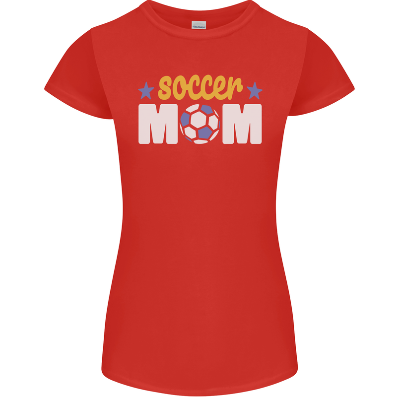 Soccer Mum Mom Womens Petite Cut T-Shirt Red