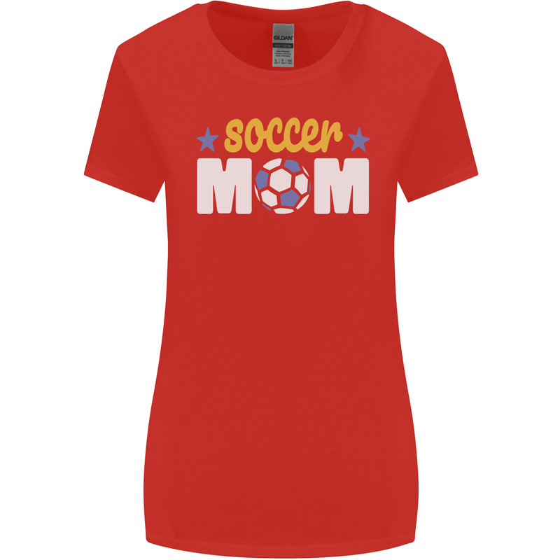 Soccer Mum Mom Womens Wider Cut T-Shirt Red