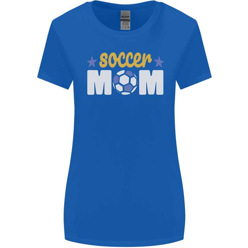 Soccer Mum Mom Womens Wider Cut T-Shirt Royal Blue
