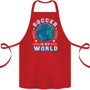 Soccer is My World Football Cotton Apron 100% Organic Red