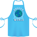 Soccer is My World Football Cotton Apron 100% Organic Turquoise