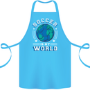 Soccer is My World Football Cotton Apron 100% Organic Turquoise