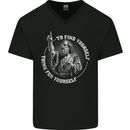 Socrates Wisdom Quote Think For Yourself Mens V-Neck Cotton T-Shirt Black