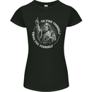 Socrates Wisdom Quote Think For Yourself Womens Petite Cut T-Shirt Black