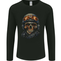 Soldier Skull With Helmet and Headphones Mens Long Sleeve T-Shirt Black