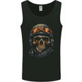 Soldier Skull With Helmet and Headphones Mens Vest Tank Top Black