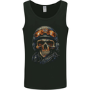Soldier Skull With Helmet and Headphones Mens Vest Tank Top Black
