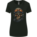 Soldier Skull With Helmet and Headphones Womens Wider Cut T-Shirt Black