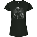 Soldier Special Forces Army Paras Marines Combat Womens Petite Cut T-Shirt Black