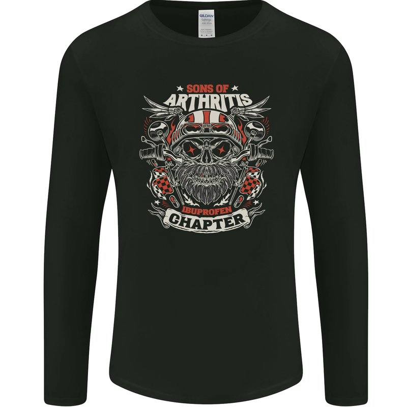 Sons of Arthritis Funny Biker Motorcycle Mens Long Sleeve T-Shirt Black