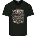 Sons of Arthritis Funny Biker Motorcycle Mens V-Neck Cotton T-Shirt Black