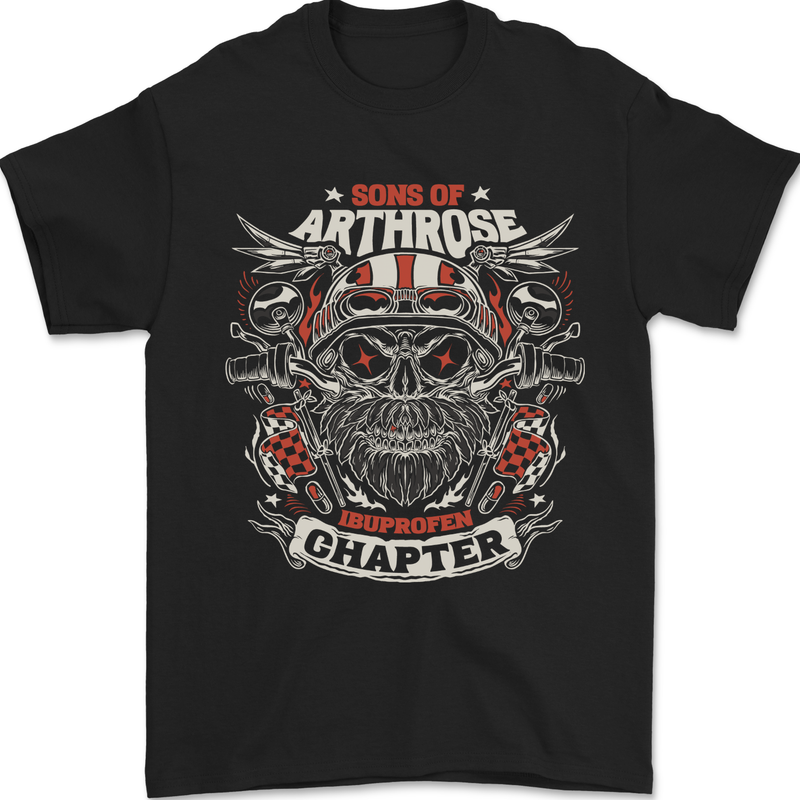 Sons of Arthrose Funny Biker Motorbike Motorcycle Mens T-Shirt 100% Cotton Black