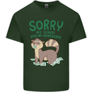 Sorry My Ferret Ate My Homework Funny Mens Cotton T-Shirt Tee Top Forest Green