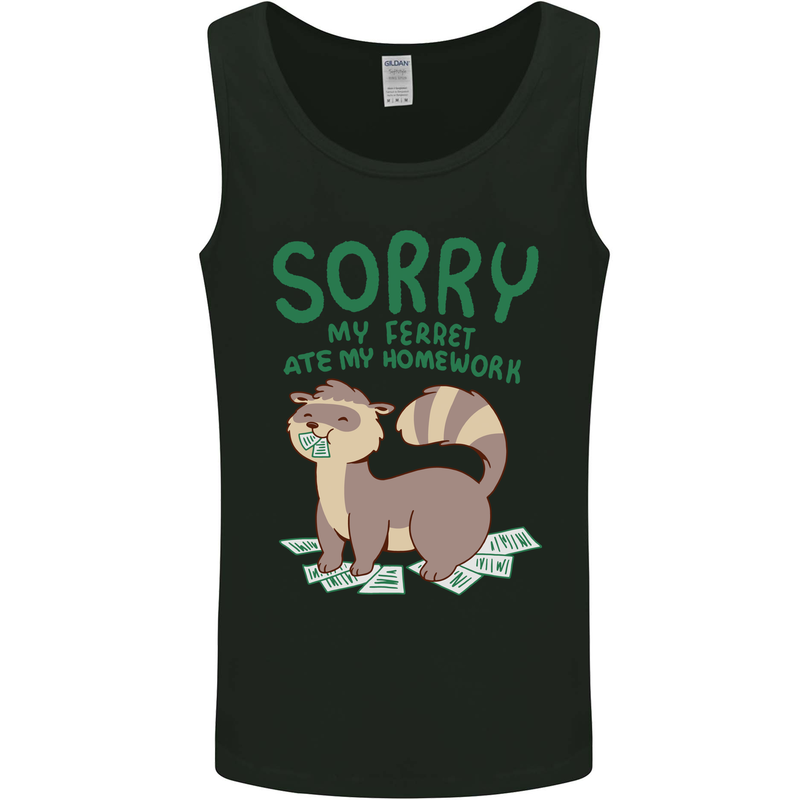 Sorry My Ferret Ate My Homework Funny Mens Vest Tank Top Black