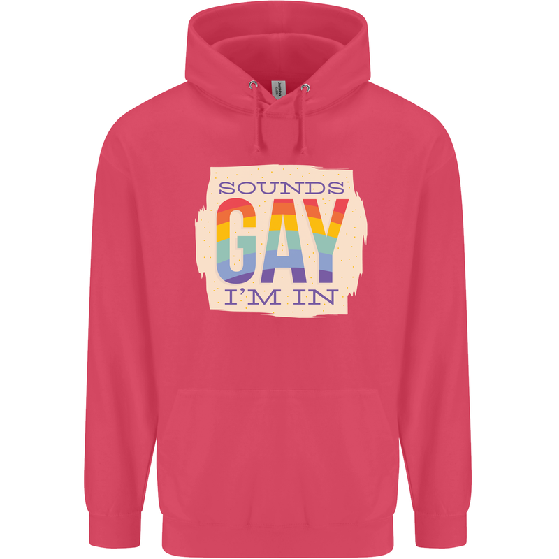Sounds Gay Im In Funny LGBT Gay Pride Day Childrens Kids Hoodie Heliconia