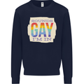 Sounds Gay Im In Funny LGBT Gay Pride Day Kids Sweatshirt Jumper Navy Blue