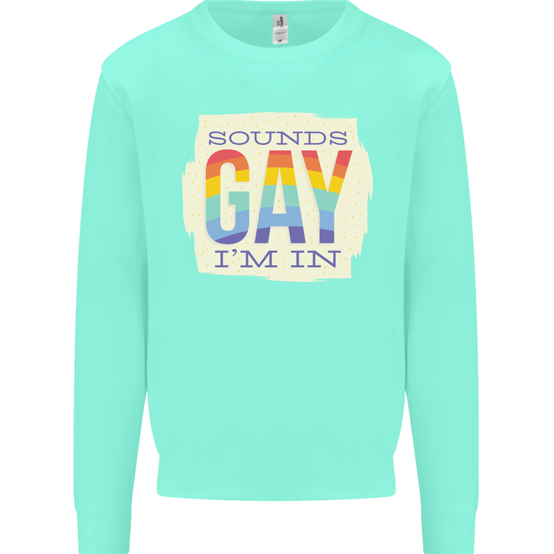 Sounds Gay Im In Funny LGBT Gay Pride Day Mens Sweatshirt Jumper Peppermint