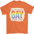 Sounds Gay Im In Funny LGBT Gay Pride Day Mens T-Shirt 100% Cotton Orange