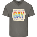 Sounds Gay Im In Funny LGBT Gay Pride Day Mens V-Neck Cotton T-Shirt Charcoal
