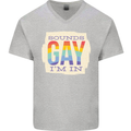 Sounds Gay Im In Funny LGBT Gay Pride Day Mens V-Neck Cotton T-Shirt Sports Grey