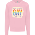 Sounds Gay Im In Funny LGBT Gay Pride Mens Sweatshirt Jumper Light Pink
