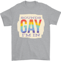 Sounds Gay Im In Funny LGBT Gay Pride Mens T-Shirt 100% Cotton Sports Grey