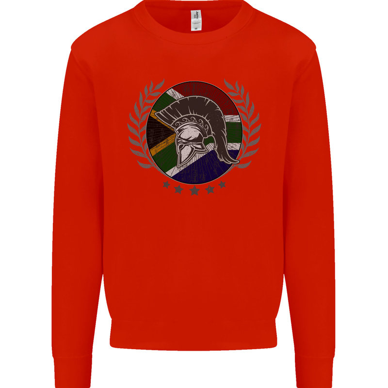 South Africa Bodybuilding Gym Training African Kids Sweatshirt Jumper Bright Red
