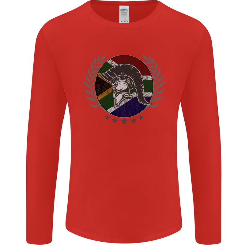 South Africa Bodybuilding Gym Training African Mens Long Sleeve T-Shirt Red