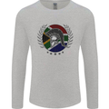 South Africa Bodybuilding Gym Training African Mens Long Sleeve T-Shirt Sports Grey