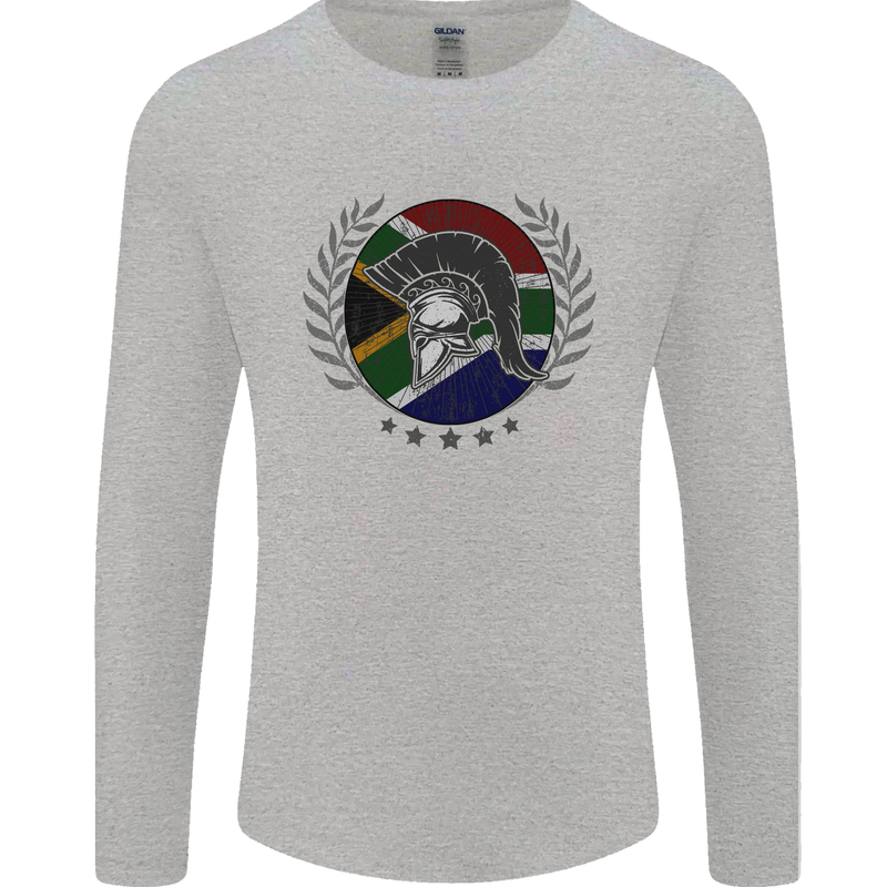 South Africa Bodybuilding Gym Training African Mens Long Sleeve T-Shirt Sports Grey