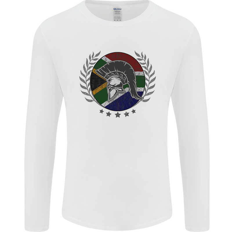 South Africa Bodybuilding Gym Training African Mens Long Sleeve T-Shirt White