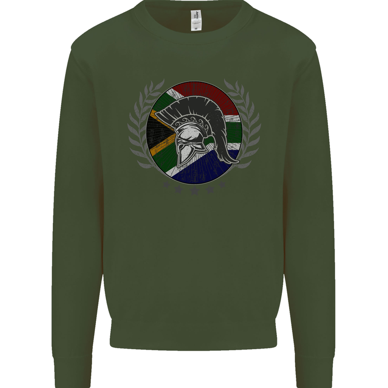 South Africa Bodybuilding Gym Training African Mens Sweatshirt Jumper Forest Green