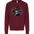 South Africa Bodybuilding Gym Training African Mens Sweatshirt Jumper Maroon