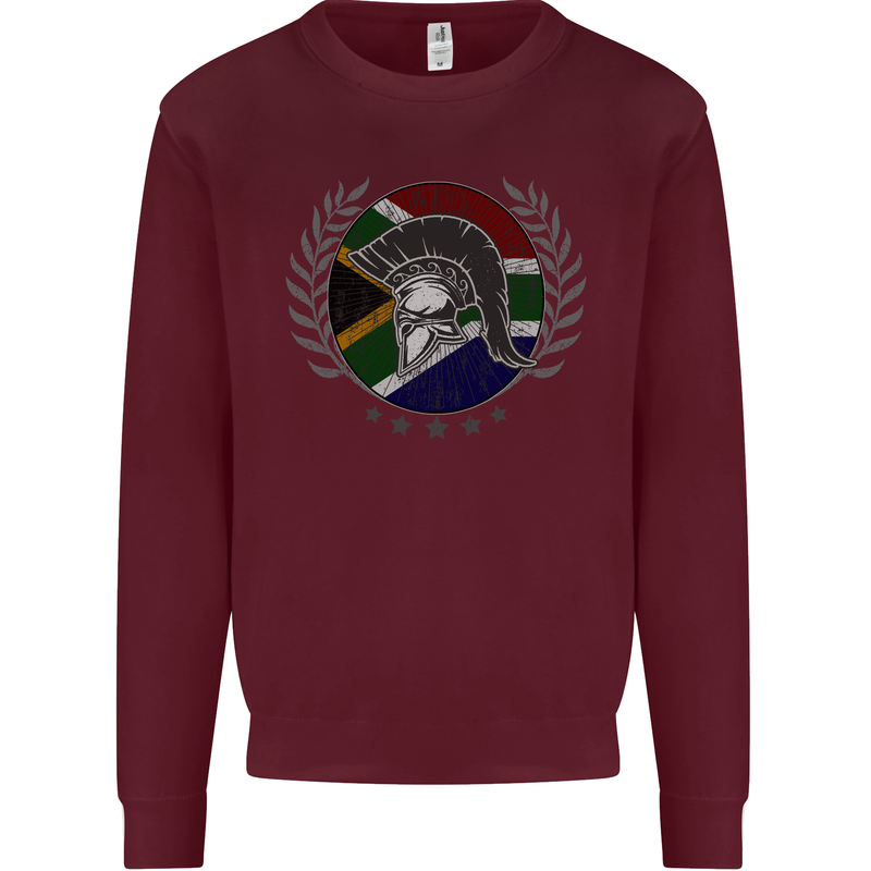 South Africa Bodybuilding Gym Training African Mens Sweatshirt Jumper Maroon