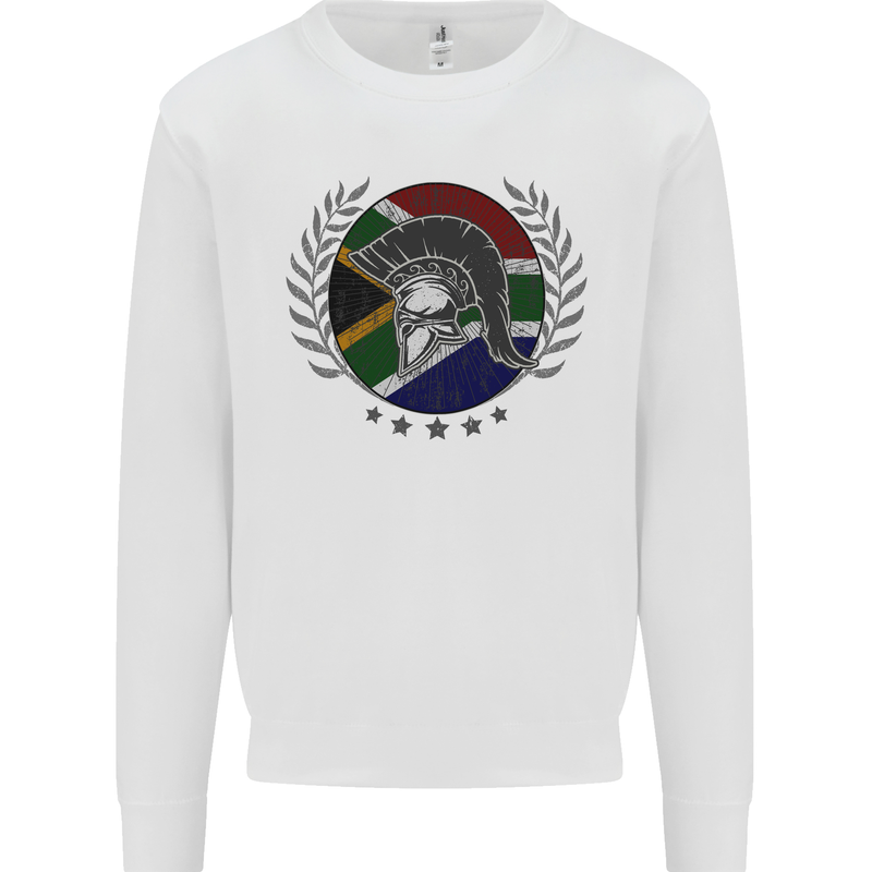 South Africa Bodybuilding Gym Training African Mens Sweatshirt Jumper White
