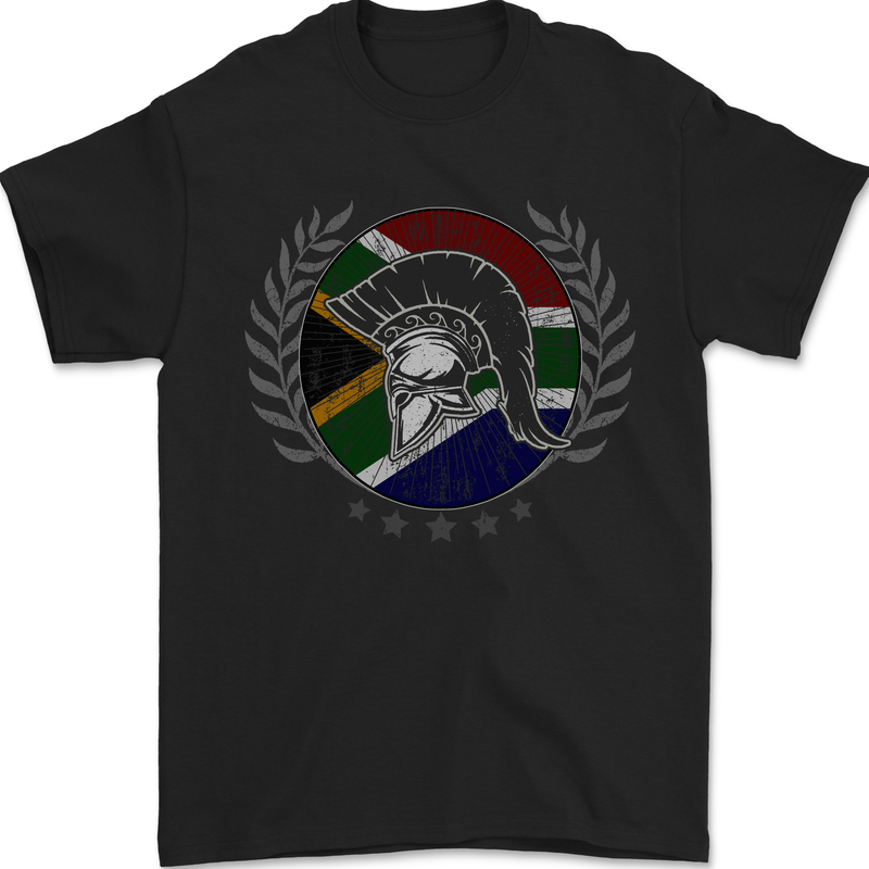 South Africa Bodybuilding Gym Training African Mens T-Shirt 100% Cotton Black