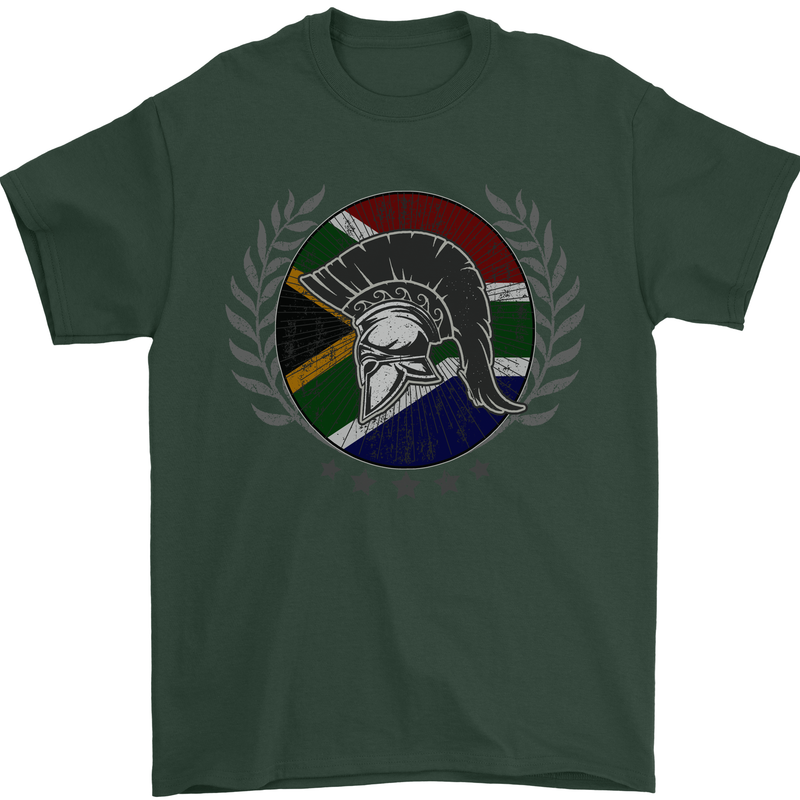 South Africa Bodybuilding Gym Training African Mens T-Shirt 100% Cotton Forest Green