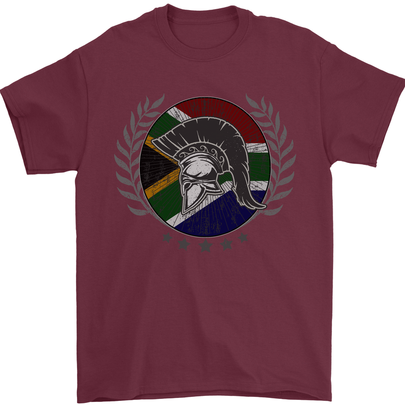 South Africa Bodybuilding Gym Training African Mens T-Shirt 100% Cotton Maroon