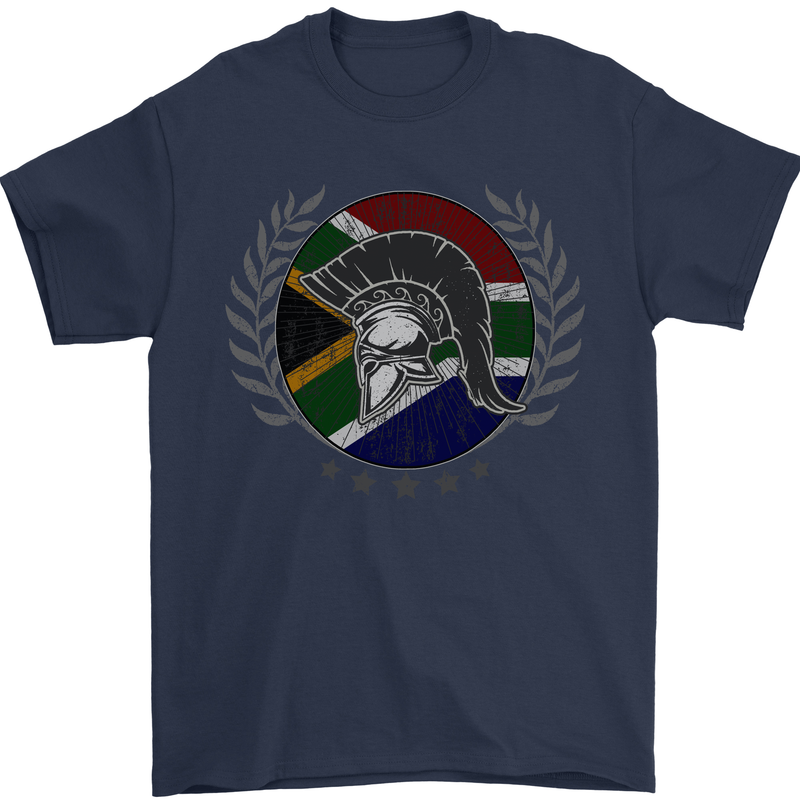 South Africa Bodybuilding Gym Training African Mens T-Shirt 100% Cotton Navy Blue