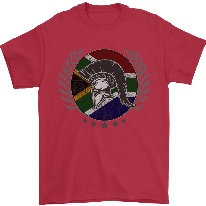 South Africa Bodybuilding Gym Training African Mens T-Shirt 100% Cotton Red