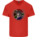 South Africa Bodybuilding Gym Training African Mens V-Neck Cotton T-Shirt Red