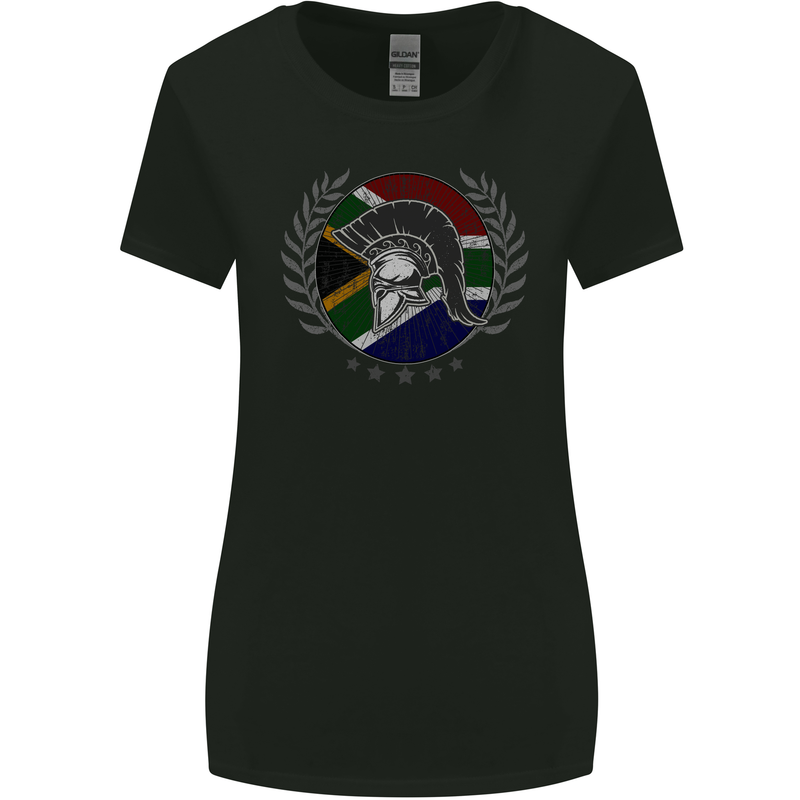 South Africa Bodybuilding Gym Training African Womens Wider Cut T-Shirt Black