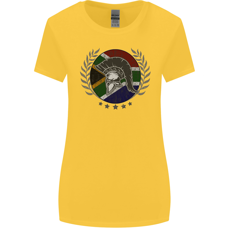 South Africa Bodybuilding Gym Training African Womens Wider Cut T-Shirt Yellow